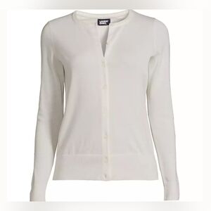 Lands' End Women's Cream Cardigan Sweater Size Large NWT!